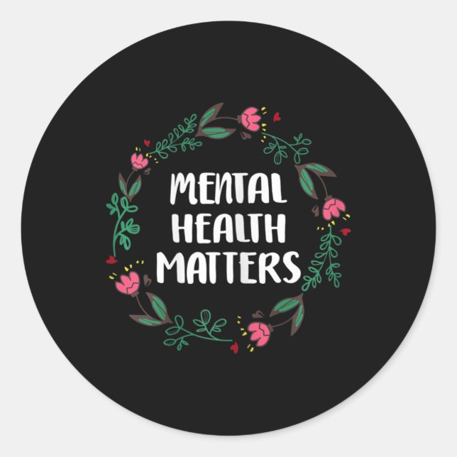 Sticker Rond Sensibilisation aux problèmes de santé mentale Pré (Devant)
