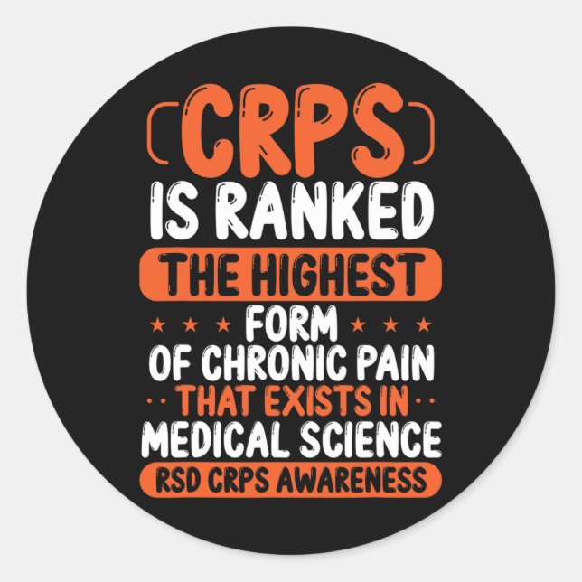 Sticker Rond Sensibilisation aux SPRC Douleur chronique Ruban o (Devant)