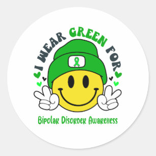 Sticker Rond Sensibilisation aux troubles bipolaires Cadeaux de