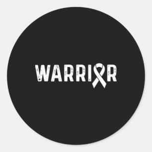 Sticker Rond Sensibilisation Crps Orange Ribbon Warrier 1