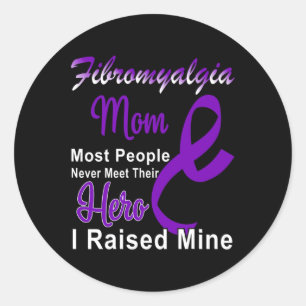 Sticker Rond Sensibilisation Maman Purple Ribbon Mère Soutien