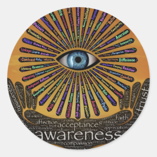 Sticker Rond Sensibilisation Mineurs Oeil Inspiration Mot Art