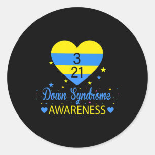 Sticker Rond Sensibilisation mondiale au syndrome de Down 21 ma