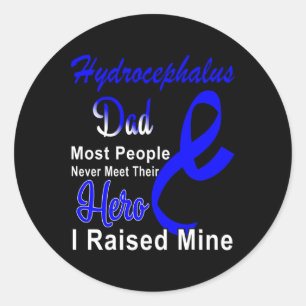 Sticker Rond Sensibilisation Papa Blue Ribbon Père Soutien