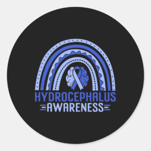 Sticker Rond Sensibilisation Rainbow Blue Ribbon Warriing Suppo