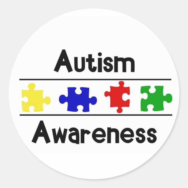 Sticker Rond Sensibilisation sur l'autisme (Devant)