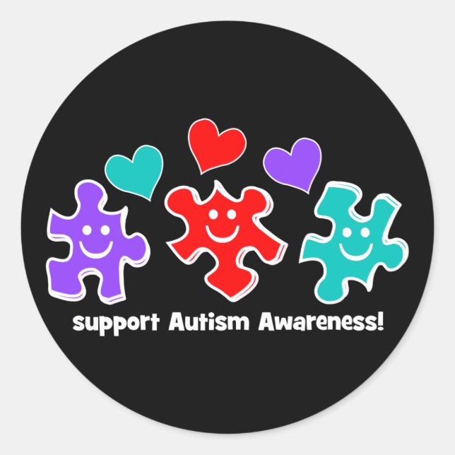 Sticker Rond Sensibilisation sur l'autisme (Devant)