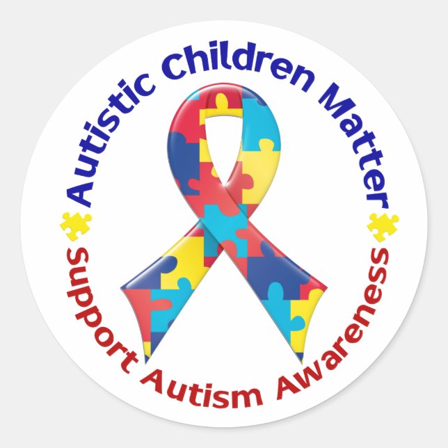 Sticker Rond Sensibilisation sur l'autisme (Devant)