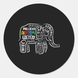 Sticker Rond Sensibilisation sur l'autisme Acceptation des élép
