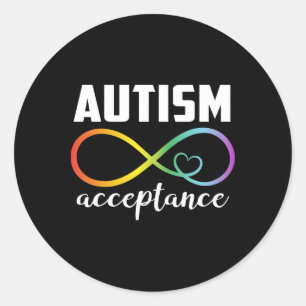 Sticker Rond Sensibilisation sur l'autisme Acceptation Sensibil