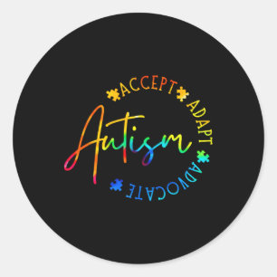 Sticker Rond Sensibilisation sur l'autisme Accepter Adapt Advoc
