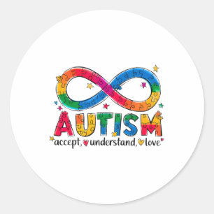 Sticker Rond Sensibilisation sur l'autisme Accepter Comprendre 