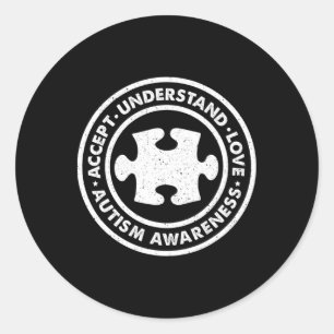 Sticker Rond Sensibilisation sur l'autisme Accepter Comprendre