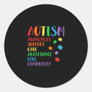 Sticker Rond Sensibilisation sur l'autisme Ally Acceptation des