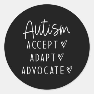 Sticker Rond Sensibilisation sur l'autisme Autisme Accepter Ada