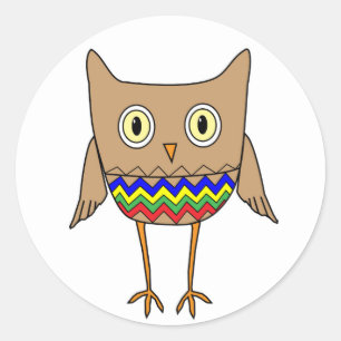 Sticker Rond Sensibilisation sur l'autisme Autisme Couleurs Owl