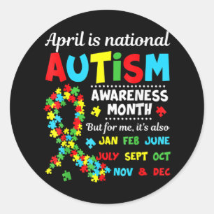 Sticker Rond Sensibilisation sur l'autisme - Avril est Prix nat