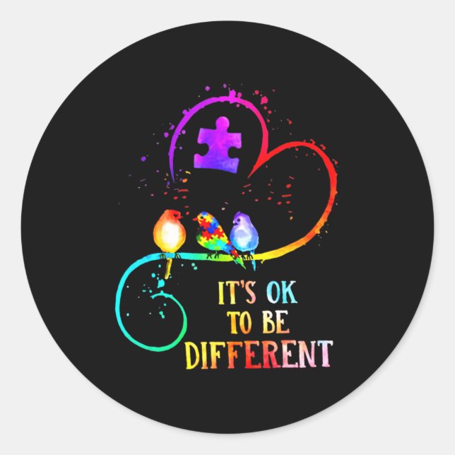 Sticker Rond Sensibilisation sur l'autisme C'est bon d'être dif (Devant)