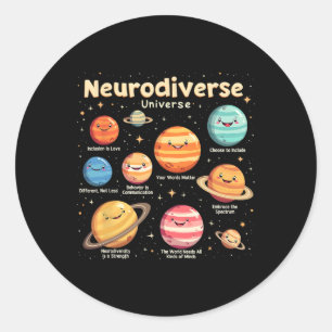 Sticker Rond Sensibilisation sur l'autisme de l'éducation Neuro