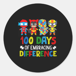 Sticker Rond Sensibilisation sur l'autisme Embrasser Différence