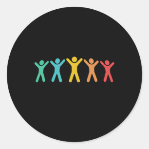 Sticker Rond Sensibilisation sur l'autisme Embrassez Chaque Sti