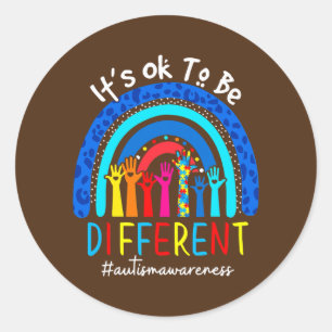 Sticker Rond Sensibilisation sur l'autisme Hommes Femmes Enfant