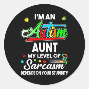 Sticker Rond Sensibilisation sur l'autisme Je Suis Une Tante Au