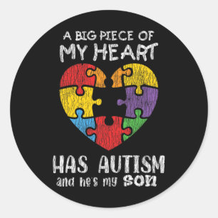 Sticker Rond Sensibilisation sur l'autisme Maman Papa Parents A