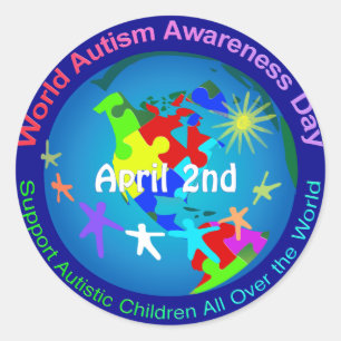 Sticker Rond Sensibilisation sur l'autisme mondiale