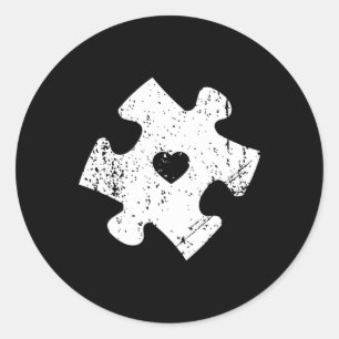 Sticker Rond Sensibilisation sur l'autisme Puzzle Pièce Autisti