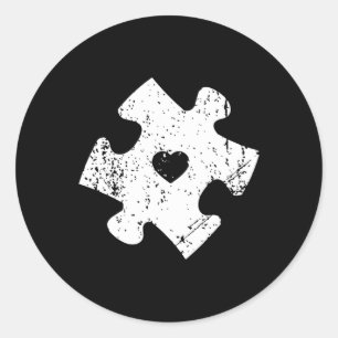 Sticker Rond Sensibilisation sur l'autisme Puzzle Pièce Poche C
