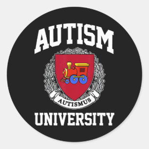 Sticker Rond Sensibilisation sur l'autisme University Puzzle Pi