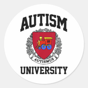 Sticker Rond Sensibilisation sur l'autisme University Puzzle Pi