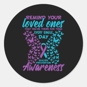 Sticker Rond Sensibiliser vos proches à la prévention du suicid