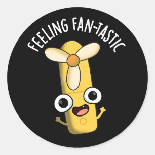 Sticker Rond Sentez Fantastique amusant Fan Pun Dark BG