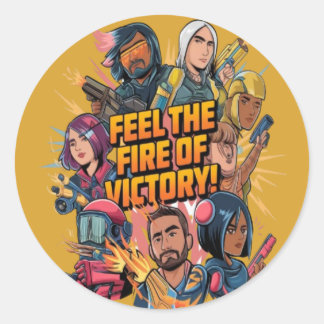 Sticker Rond Sentez le feu de la victoire