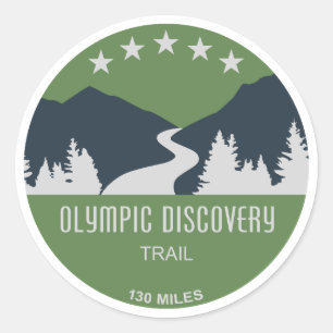 Sticker Rond Sentier de découverte olympique État de Washington