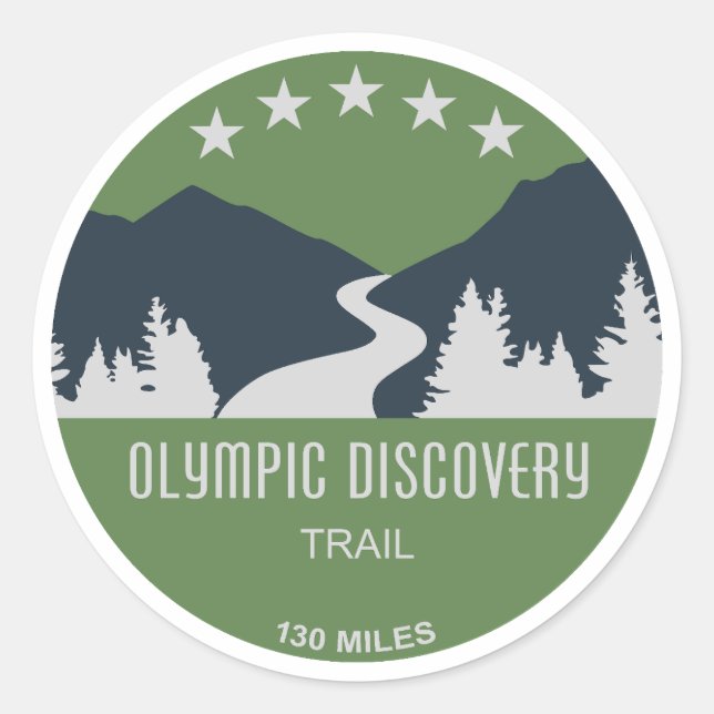 Sticker Rond Sentier de découverte olympique État de Washington (Devant)
