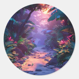 Sticker Rond Sentier tropical hawaïen
