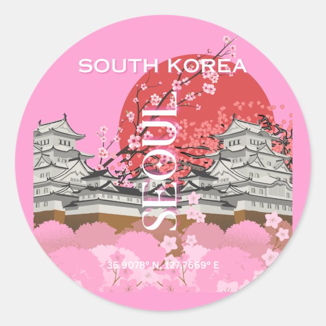 Sticker Rond Séoul Corée du Sud (Devant)