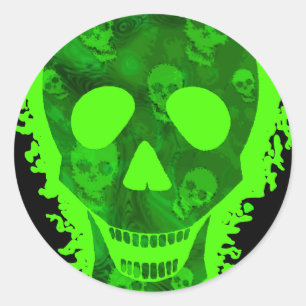 Sticker Rond Séparateurs crâniens Gros crâne (gros plan) autoco