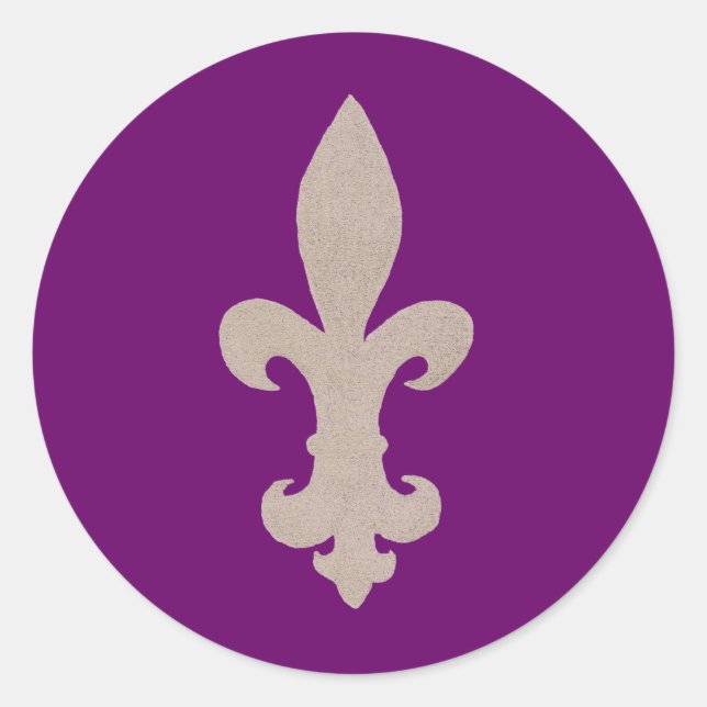 Sticker Rond sépia Fleur De Lis (Devant)