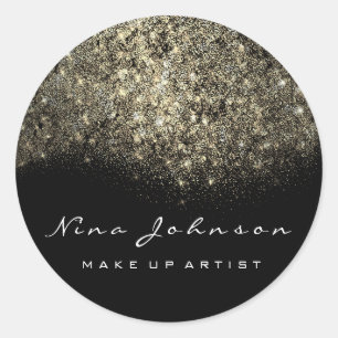 Sticker Rond Sepia Gold Black White Maquillage Artiste Beauté