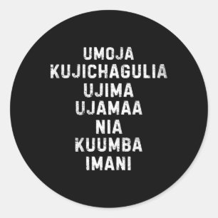 Sticker Rond Sept Principes De Kwanzaa Happy Kwanzaa 11