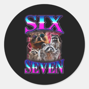Sticker Rond Sept Racoon Bootleg 67 67 Six Monde