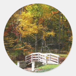 Sticker Rond Sept Sources Pont D'Automne I Paysage D'Automne
