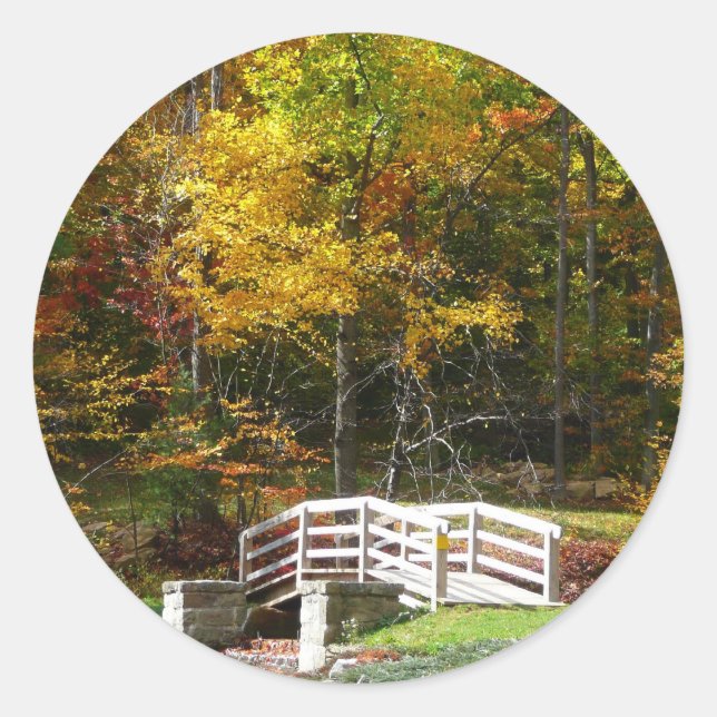 Sticker Rond Sept Sources Pont D'Automne I Paysage D'Automne (Devant)