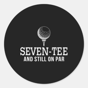 Sticker Rond Sept Tee Golf Anniversaire 70e anniversaire Femmes