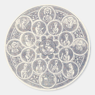 Sticker Rond Sept vertus et Jésus-Christ
