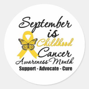 Sticker Rond Septembre est le Mois de sensibilisation au cancer
